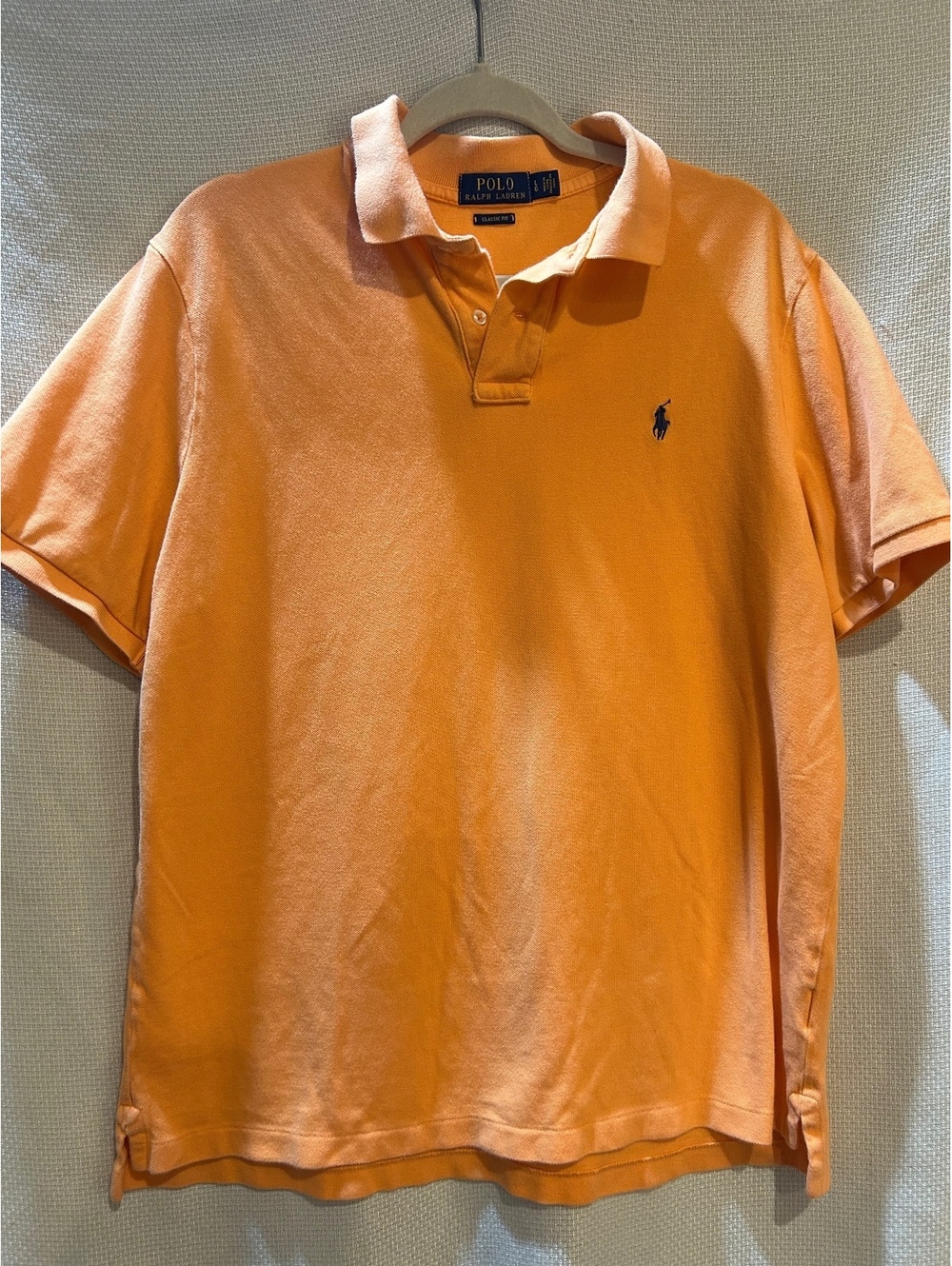 Polo Ralph Lauren Classic Fit Orange Cotton Polo Shirt Size Large